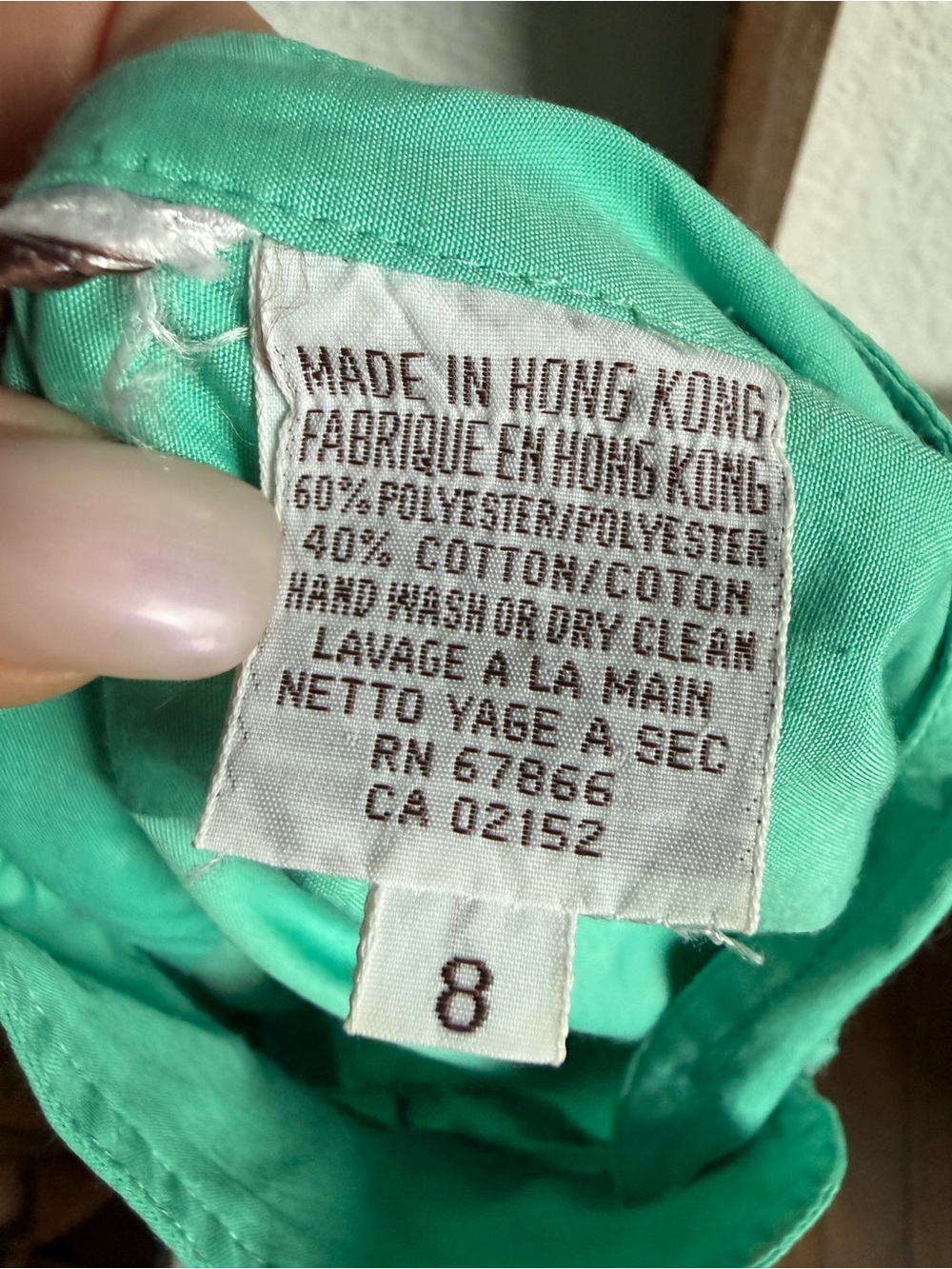 Marc D'Alcy Paris Mint Green Art-to-Wear Embellished Blouse Vintage ‘80’s Sz: 8 - Picture 9 of 10